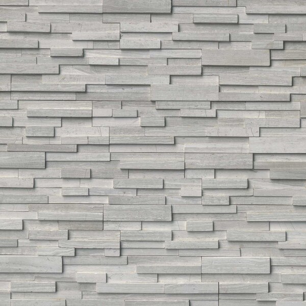 Msi White Oak 3D Ledger Corner SAMPLE Honed Marble Wall Tile - ZOR-PNL-0119-SAM