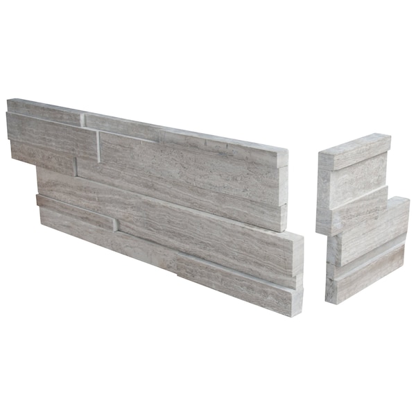 Msi White Oak 3D Ledger Corner SAMPLE Honed Marble Wall Tile - ZOR-PNL-0119-SAM