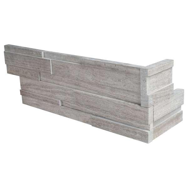 Msi White Oak 3D Ledger Corner SAMPLE Honed Marble Wall Tile - ZOR-PNL-0119-SAM