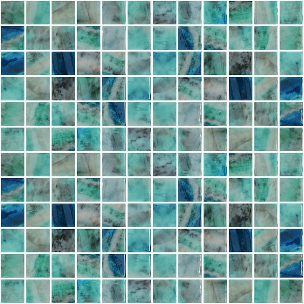 Andova Tiles ANDOVA TILES Mediterranean 12" x 12" Straight Edge Glass Mosaic Sheet Wall & Floor Tile - ANDMED469