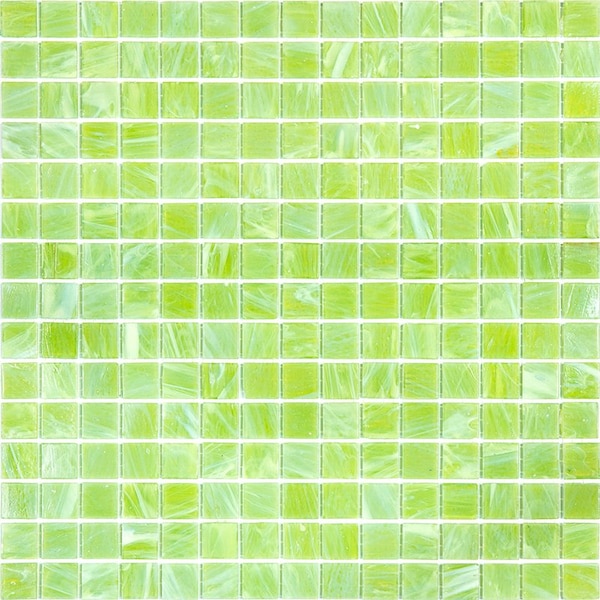 Apollo Tile Celestial 12 in. x 12 in. Glossy Green Lizard Glass Mosaic Wall and Floor Tile 20 sqft/case, 20PK - APLST88GN410A