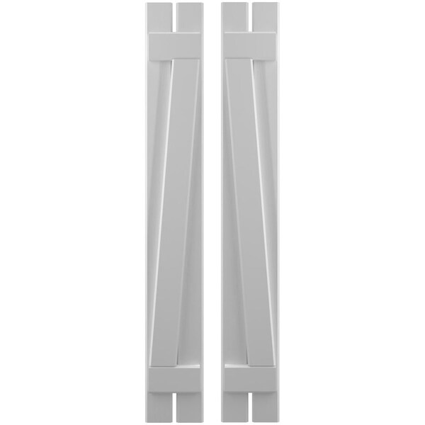Ekena Millwork Americraft 2-Board (2 Batten) Wood Spaced Board-n-Batten Shutters w/ Z-Bar, ARW102SB207X43PRH - ARW102SB207X43PRH