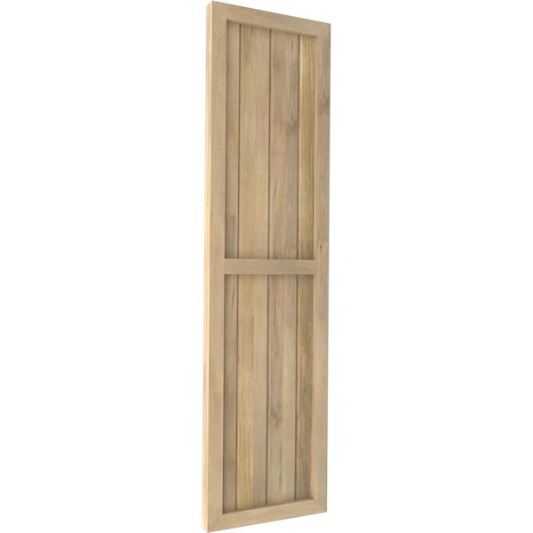 Ekena Millwork Americraft 4-Board Exterior Wood 2 Equal Panel Framed Board-n-Batten Shutters, ARW101BF414X83UNH, PR - ARW101BF414X83UNH