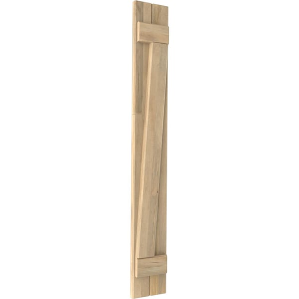 Ekena Millwork Americraft 2-Board (2 Batten) Wood Joined Board-n-Batten Shutters w/ Z-Bar, ARW102BB207X35UNH, PR - ARW102BB207X35UNH