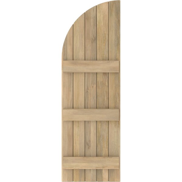 Ekena Millwork Americraft 5-Board (3 Batten) Wood Joined Board-n-Batten Shutters w/ Arch Top, ARW401BQ518X47UNH, PR - ARW401BQ518X47UNH