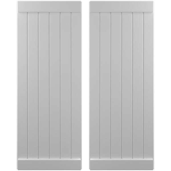 Ekena Millwork Americraft 6-Board Exterior Wood Joined Board-n-Batten Shutters w/ End Batten, ARW103BB621X78PRH - ARW103BB621X78PRH