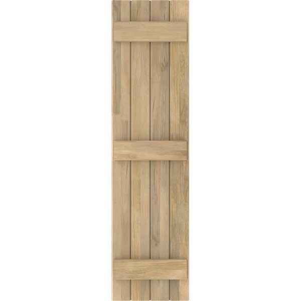 Ekena Millwork Americraft 4-Board (3 Batten) Exterior Real Wood Joined Board-n-Batten Shutters, ARW401BB414X83UNH, PR - ARW401BB414X83UNH