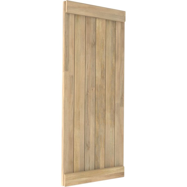 Ekena Millwork Americraft 6-Board Exterior Wood Joined Board-n-Batten Shutters w/ End Batten, ARW103BB621X62UNH, PR - ARW103BB621X62UNH