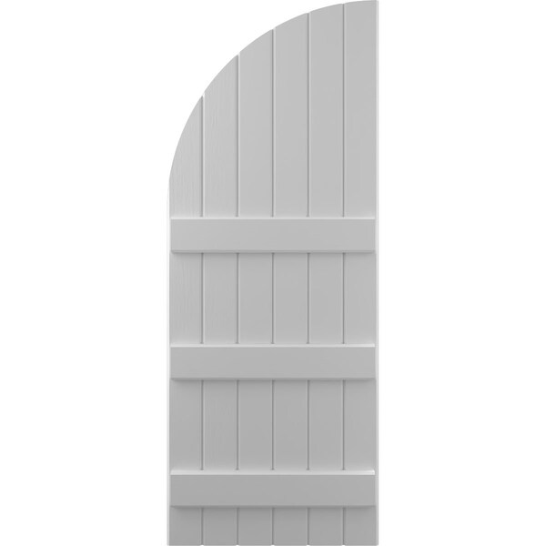 Ekena Millwork Americraft 6-Board (3 Batten) Wood Joined Board-n-Batten Shutters w/ Arch Top, ARW401BQ621X54PRH - ARW401BQ621X54PRH