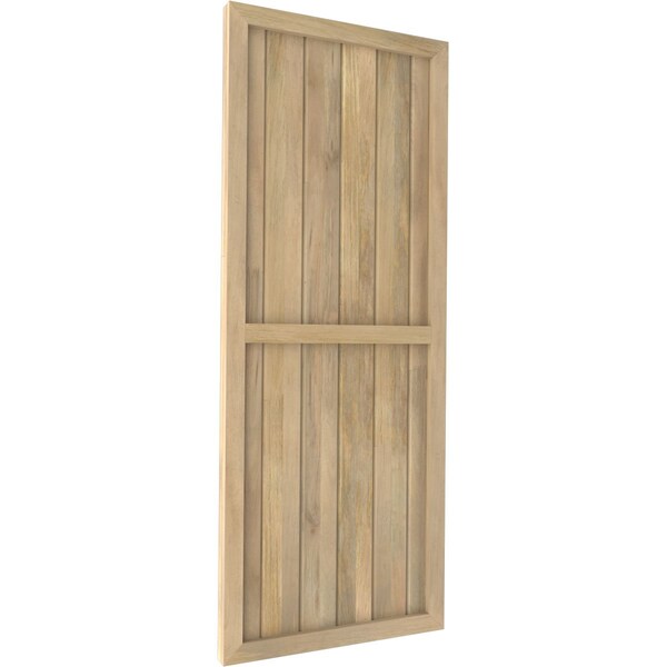Ekena Millwork Americraft 6-Board Exterior Wood 2 Equal Panel Framed Board-n-Batten Shutters, ARW101BF621X67UNH, PR - ARW101BF621X67UNH