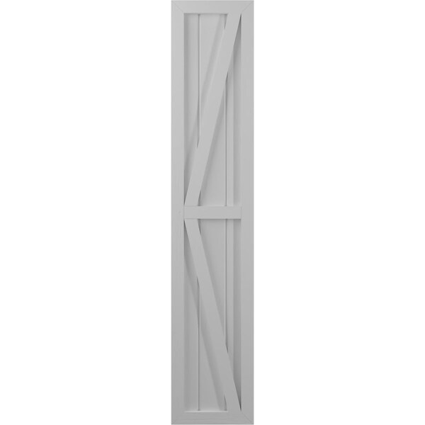 Ekena Millwork Americraft 3-Board Wood 2 Equal Panel Frmd Board-n-Batten Shutters w/ Dubl Z-Bar, ARW102BF311X49PRH - ARW102BF311X49PRH