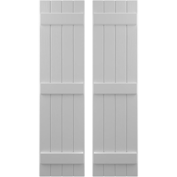 Ekena Millwork Americraft 4-Board (3 Batten) Exterior Real Wood Joined Board-n-Batten Shutters, ARW401BB414X42PRH - ARW401BB414X42PRH