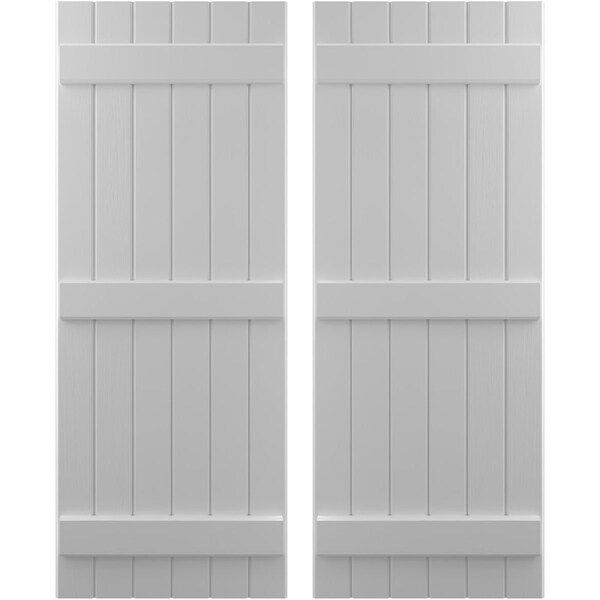 Ekena Millwork Americraft 6-Board (3 Batten) Exterior Real Wood Joined Board-n-Batten Shutters, ARW401BB621X63PRH - ARW401BB621X63PRH
