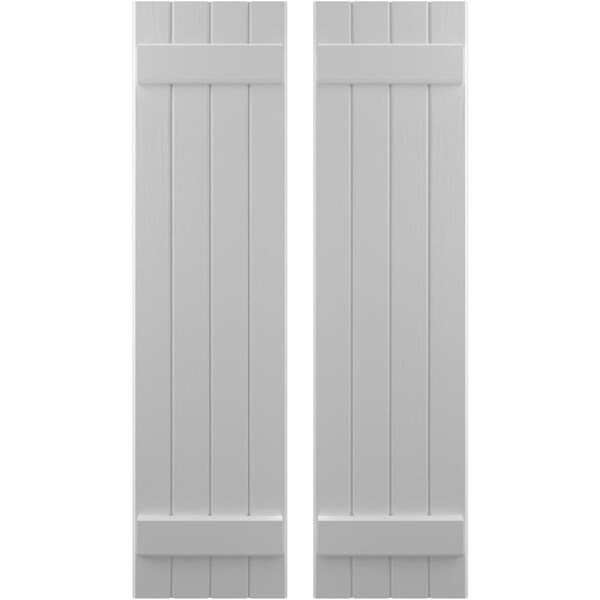Ekena Millwork Americraft 4-Board (2 Batten) Exterior Real Wood Joined Board-n-Batten Shutters, ARW101BB414X64PRH - ARW101BB414X64PRH