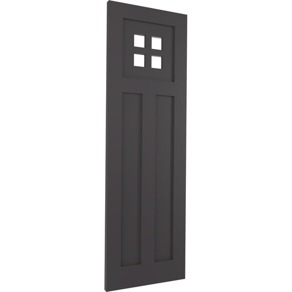 Ekena Millwork True Fit PVC San Antonio Mission Style Fixed Mount Shutters, Shadow Mountain, 12W x 54H, PR - TFP001ST12X054SM