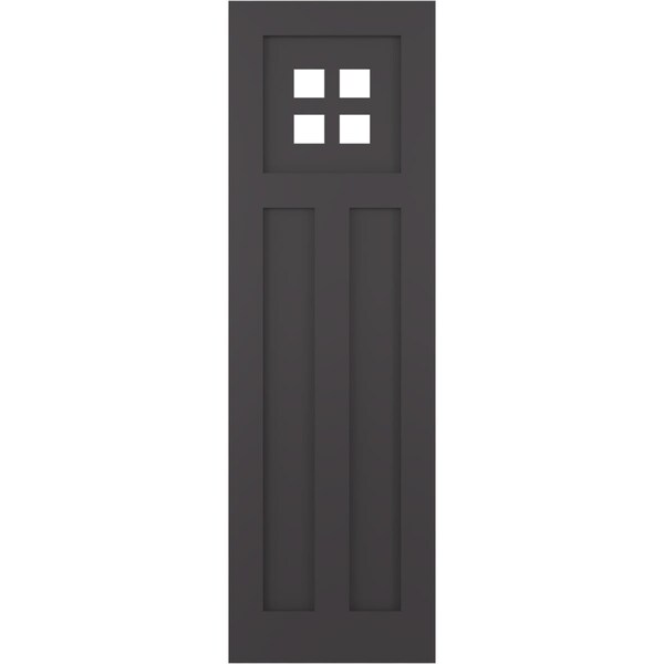 Ekena Millwork True Fit PVC San Antonio Mission Style Fixed Mount Shutters, Shadow Mountain, 12W x 54H, PR - TFP001ST12X054SM