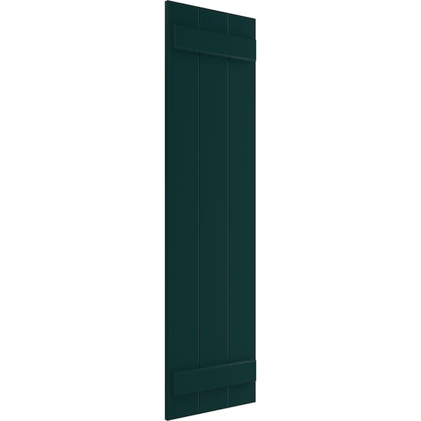 Ekena Millwork True Fit PVC Three Board Joined Board-n-Batten Shutters, Thermal Green, 16 1/8W x 50H, PR - TFP101BBF16X050FG