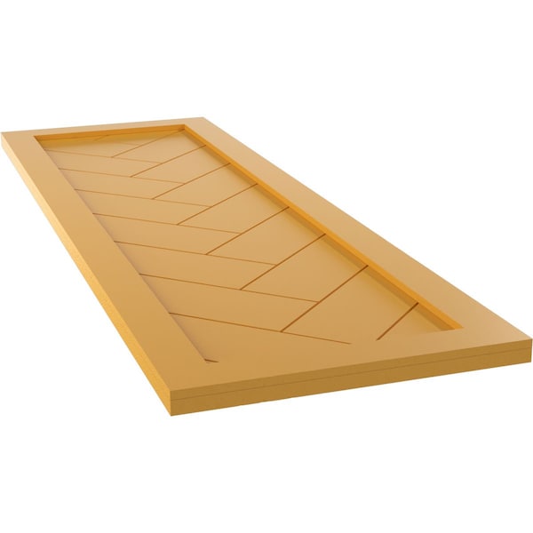 Ekena Millwork True Fit PVC Single Panel Herringbone Modern Style Fixed Mount Shutters, Turmeric, 12W x 58H, PR - TFP001HB12X058TU