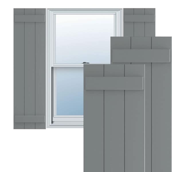 Ekena Millwork True Fit PVC Three Board Joined Board-n-Batten Shutters, Ocean Swell, 16 1/8W x 52H, PR - TFP101BBF16X052CH