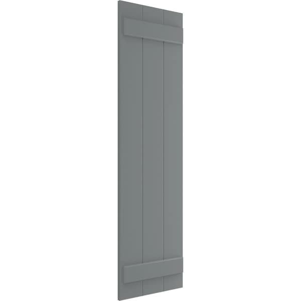 Ekena Millwork True Fit PVC Three Board Joined Board-n-Batten Shutters, Ocean Swell, 16 1/8W x 52H, PR - TFP101BBF16X052CH
