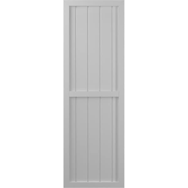 Ekena Millwork Americraft 5-Board Exterior Wood 2 Equal Panel Framed Board-n-Batten Shutters, ARW101BF518X59PRH - ARW101BF518X59PRH