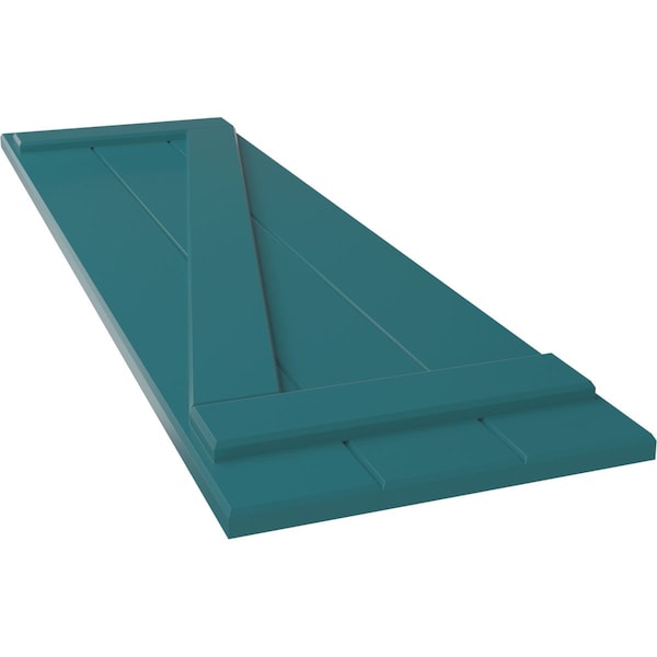 Ekena Millwork True Fit PVC, Three Board Joined Board-n-Batten Shutters w/Z-Bar, Antigua , 16 1/8W x 32H, PR - TFP102BBF16X032AN