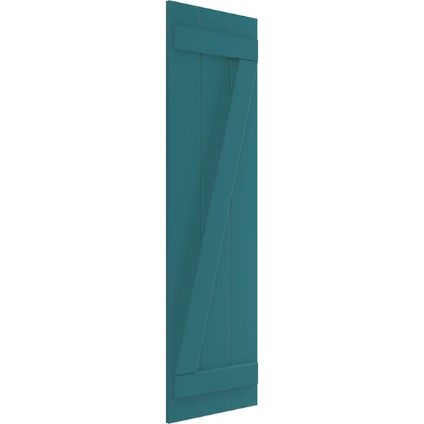Ekena Millwork True Fit PVC, Three Board Joined Board-n-Batten Shutters w/Z-Bar, Antigua , 16 1/8W x 32H, PR - TFP102BBF16X032AN