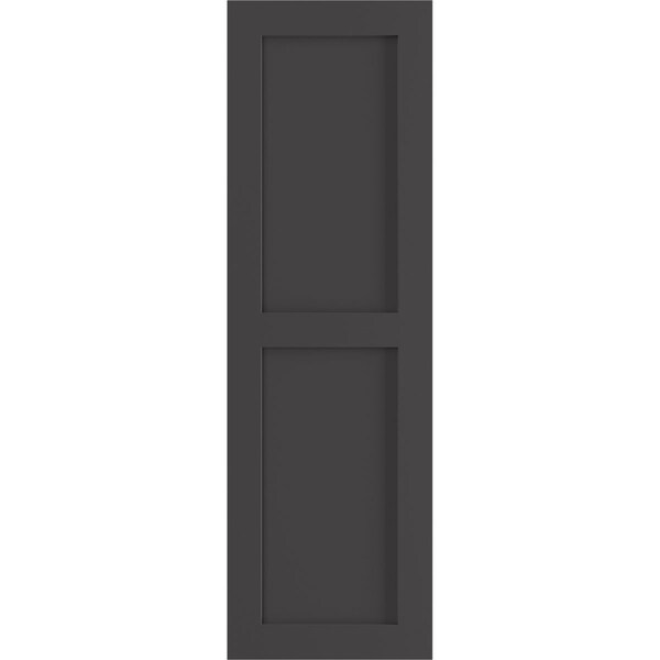 Ekena Millwork True Fit PVC Two Equal Flat Panel Shutters, Shadow Mountain, 18W x 34H, PR - TFP101FPF18X034SM