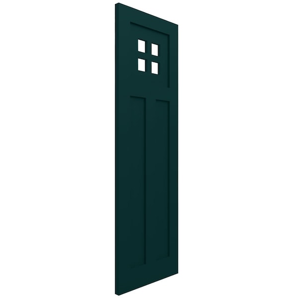 Ekena Millwork True Fit PVC San Antonio Mission Style Fixed Mount Shutters, Thermal Green, 15W x 62H, PR - TFP001ST15X062FG