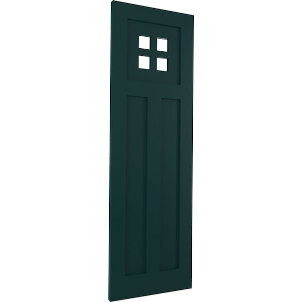 Ekena Millwork True Fit PVC San Antonio Mission Style Fixed Mount Shutters, Thermal Green, 15W x 62H, PR - TFP001ST15X062FG