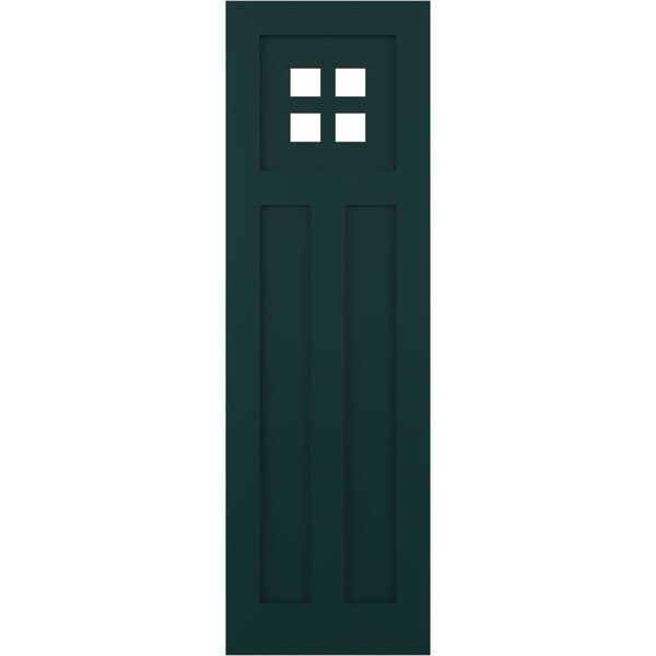 Ekena Millwork True Fit PVC San Antonio Mission Style Fixed Mount Shutters, Thermal Green, 15W x 62H, PR - TFP001ST15X062FG