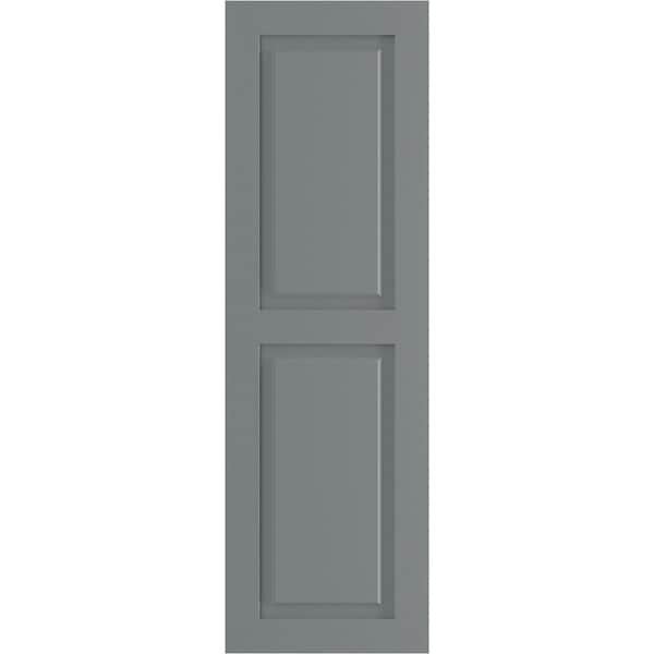 Ekena Millwork True Fit PVC Two Equal Raised Panel Shutters, Ocean Swell, 18W x 73H, PR - TFP101RPF18X073CH