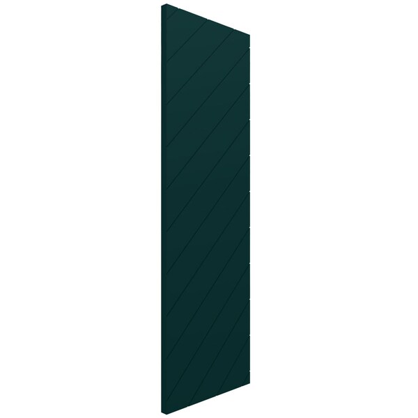 Ekena Millwork 18W x 34H True Fit PVC Diagonal Slat Modern Style Fixed Mount Shutters, Thermal Green, PR - TFP001DG18X034FG