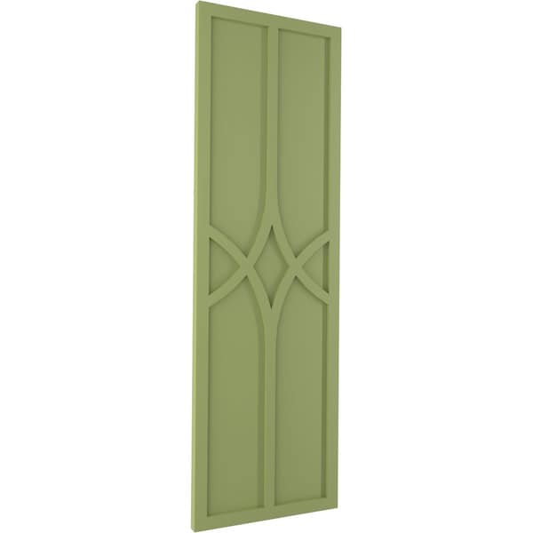 Ekena Millwork True Fit PVC Cedar Park Fixed Mount Shutters, Moss Green, 15W x 34H, PR - TFP001CP15X034MG
