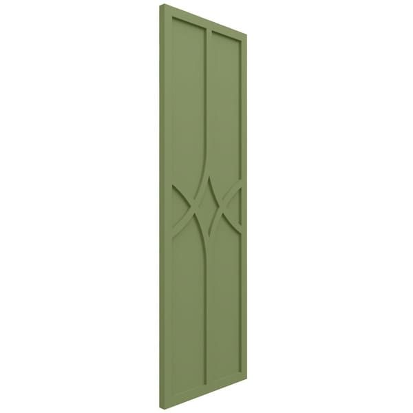 Ekena Millwork True Fit PVC Cedar Park Fixed Mount Shutters, Moss Green, 15W x 34H, PR - TFP001CP15X034MG
