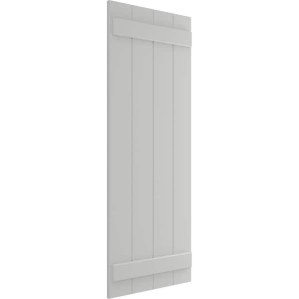 Ekena Millwork True Fit PVC Four Board Joined Board-n-Batten Shutters, Hailstorm Gray, 21 1/2W x 47H, PR - TFP101BBF21X047ST