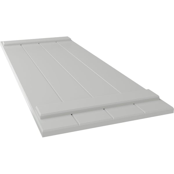 Ekena Millwork True Fit PVC Four Board Joined Board-n-Batten Shutters, Hailstorm Gray, 21 1/2W x 47H, PR - TFP101BBF21X047ST