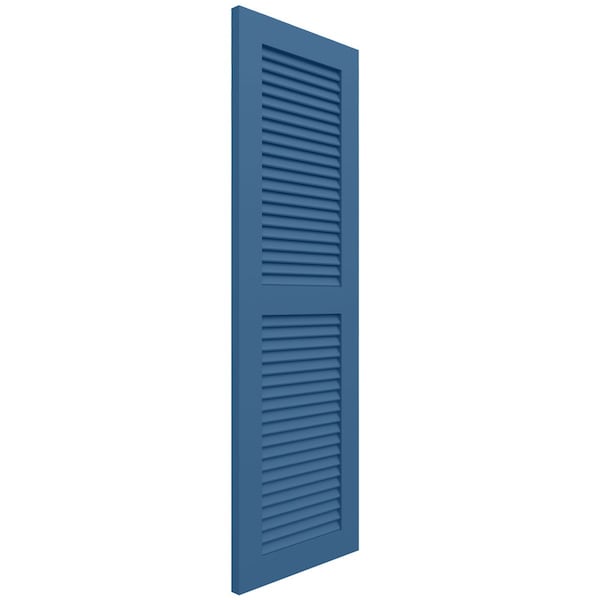 Ekena Millwork True Fit PVC Two Equal Louver Shutters, Sojourn Blue, 18W x 27H, PR - TFP101LVF18X027HB