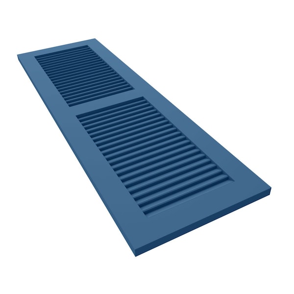 Ekena Millwork True Fit PVC Two Equal Louver Shutters, Sojourn Blue, 18W x 27H, PR - TFP101LVF18X027HB