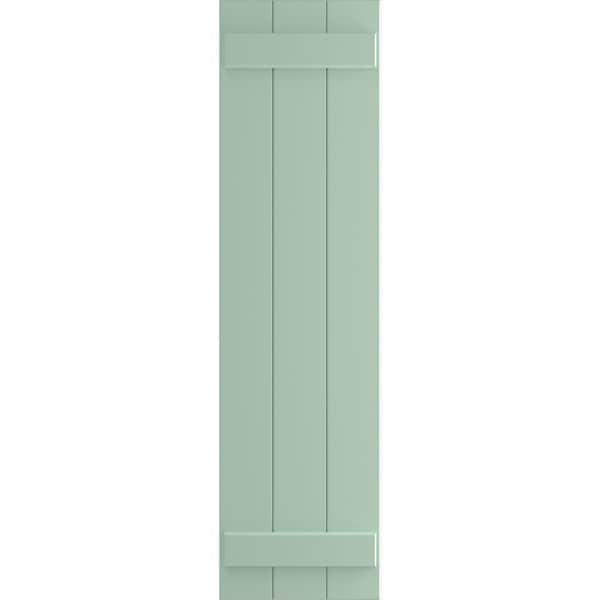 Ekena Millwork True Fit PVC, Three Board Joined Board-n-Batten Shutters, Seaglass, 16 1/8W x 64H, PR - TFP101BBF16X064SG