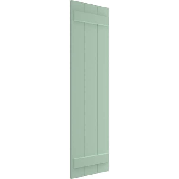 Ekena Millwork True Fit PVC, Three Board Joined Board-n-Batten Shutters, Seaglass, 16 1/8W x 64H, PR - TFP101BBF16X064SG