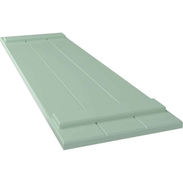 Ekena Millwork True Fit PVC, Three Board Joined Board-n-Batten Shutters, Seaglass, 16 1/8W x 64H, PR - TFP101BBF16X064SG