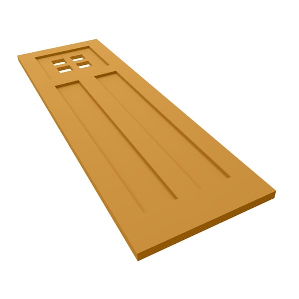 Ekena Millwork True Fit PVC San Antonio Mission Style Fixed Mount Shutters, Turmeric, 15W x 79H, PR - TFP001ST15X079TU