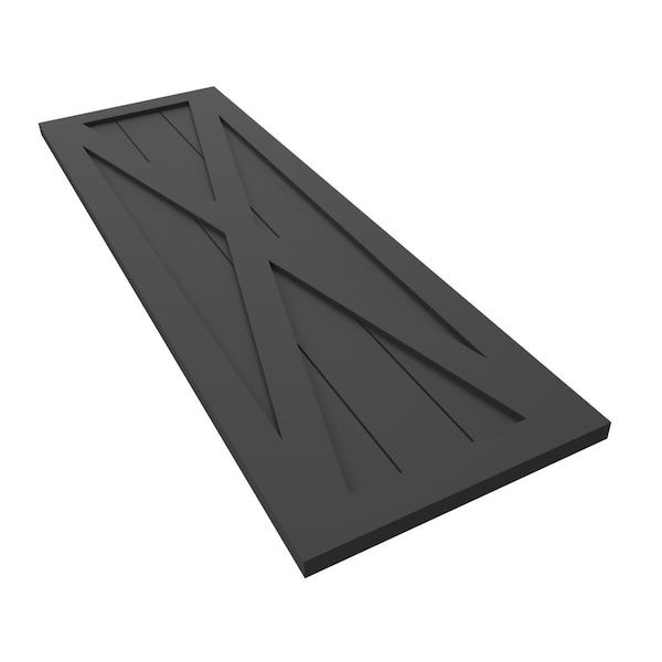 Ekena Millwork True Fit PVC Single X-Board Farmhouse Fixed Mount Shutters, Shadow Mountain, 15W x 35H, PR - TFP001FH15X035SM