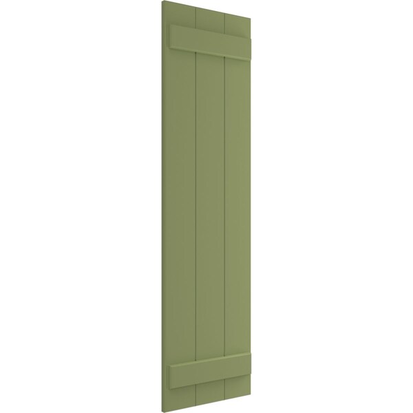 Ekena Millwork True Fit PVC Three Board Joined Board-n-Batten Shutters, Moss Green, 16 1/8W x 30H, PR - TFP101BBF16X030MG