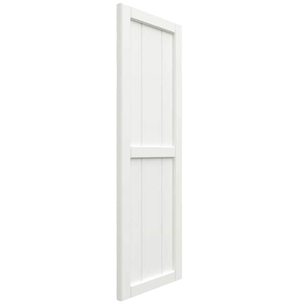Ekena Millwork True Fit PVC, Four Board Framed Board-n-Batten Shutters, Unfinished, 21 1/2W x 60H, PR - TFP101BF21X060UN