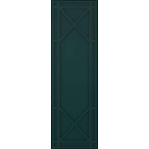 Ekena Millwork True Fit PVC Bungalow Fixed Mount Shutters, Thermal Green, 18W x 61H, PR - TFP001BG18X061FG
