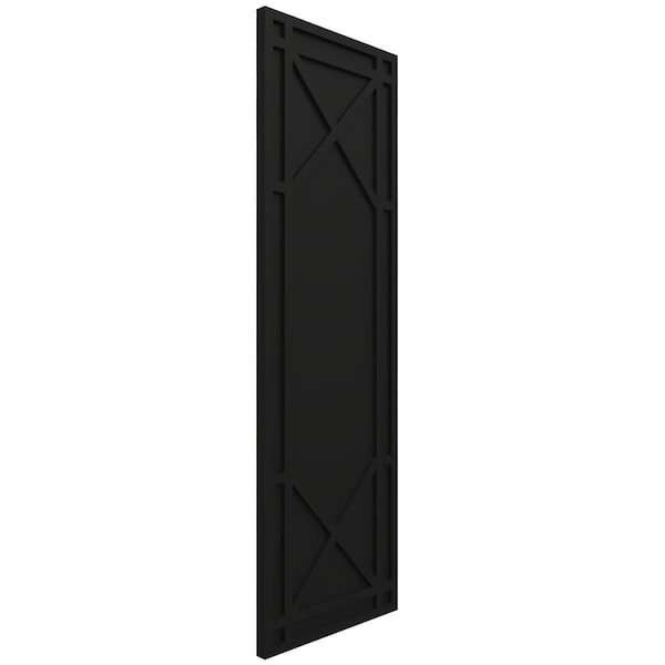Ekena Millwork True Fit PVC Bungalow Fixed Mount Shutters, Black, 12W x 70H, PR - TFP001BG12X070BL