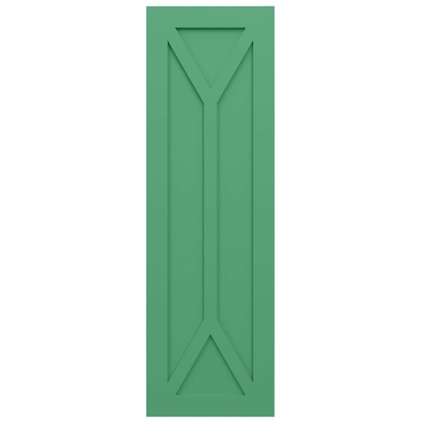 Ekena Millwork True Fit PVC San Carlos Mission Style Fixed Mount Shutters, Lilly Pads, 12W x 31H, PR - TFP001SC12X031LP