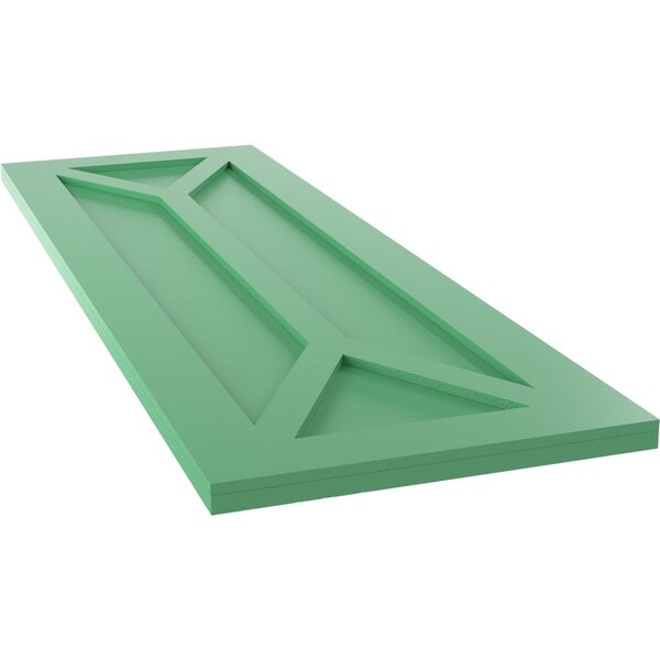 Ekena Millwork True Fit PVC San Carlos Mission Style Fixed Mount Shutters, Lilly Pads, 12W x 31H, PR - TFP001SC12X031LP